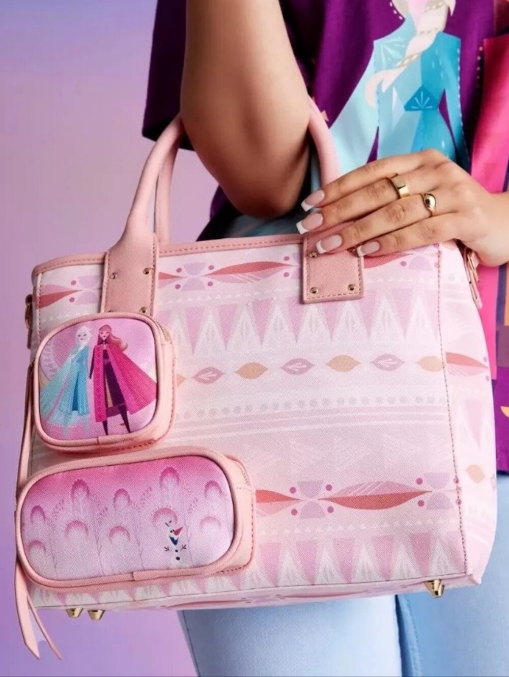 Disney Frozen Elsa Anna Olaf Tote Bag By Brittney Lee
